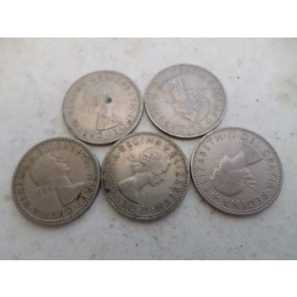 UK/GB - 15 differently dated - Elizabeth II -6d (six pence) coins -1953/1967 #2