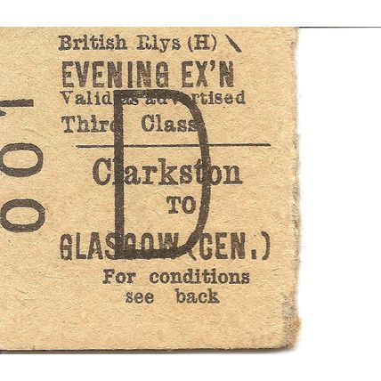 B.R. Edmondson Ticket - Clarkston to Glasgow Central