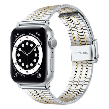 Steel Watch Band For Apple Watch Series, 7 45mm / 6&SE&5&4 44mm / 3&2&1 42mm, 7