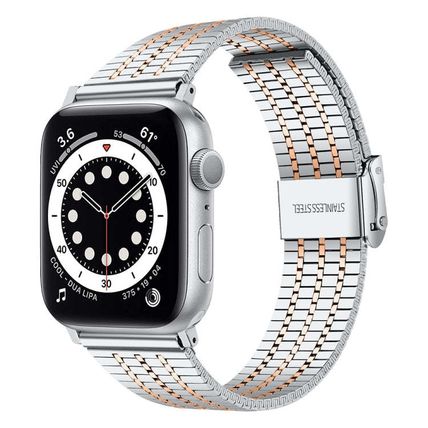 Steel Watch Band For Apple Watch Series, 7 45mm / 6&SE&5&4 44mm / 3&2&1 42mm, 7