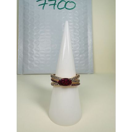 Bomb Party Sz8 Ring Fashion Jewelry RBP Purple Fire Opal Crisscross Rose Gold Pl
