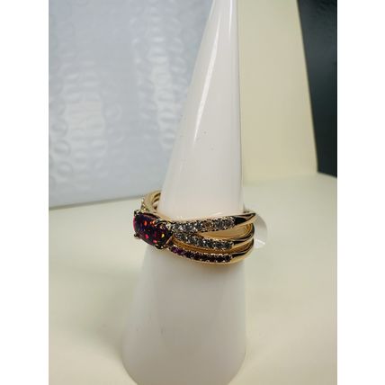 Bomb Party Sz8 Ring Fashion Jewelry RBP Purple Fire Opal Crisscross Rose Gold Pl