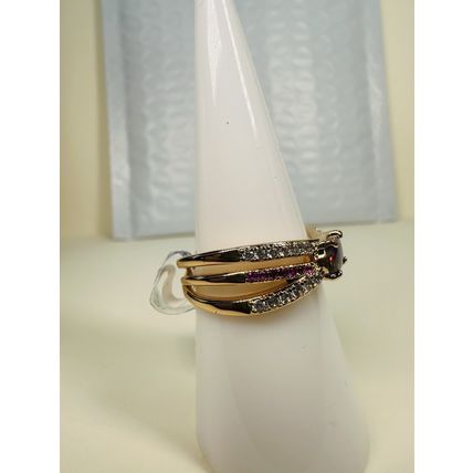Bomb Party Sz8 Ring Fashion Jewelry RBP Purple Fire Opal Crisscross Rose Gold Pl