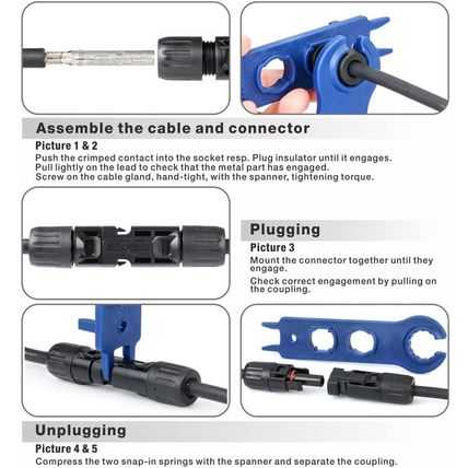 Icrimp Solar PV Panel Crimping Tool Kit, C/W Solar Connector Crimper Works for A