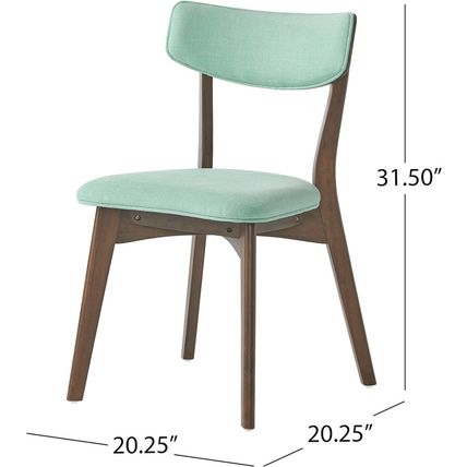 Christopher Knight Home Chazz Mid-Century Fabric Dining Chairs with Natural Waln