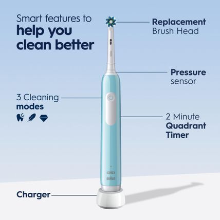 Oral-B Pro 1000 Crossaction Electric Toothbrush, Green