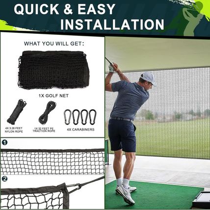 Golf Netting 7Ft,10Ft,15Ft,20Ft Golf Practice Net for Garage, Sport Practice Bar