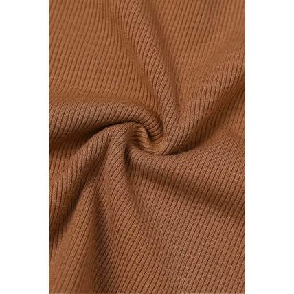 Brown Gold Chain Straps Rib Knit Tank Top