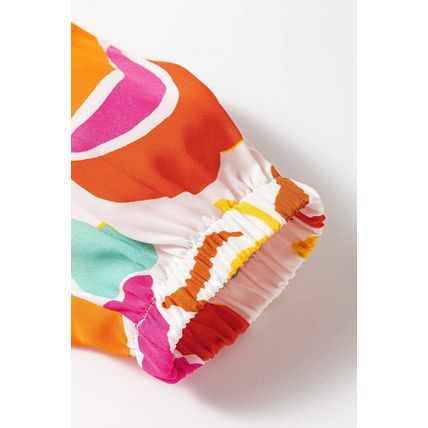 Orange Floral Print Split V Neck Tiered Maxi Dress