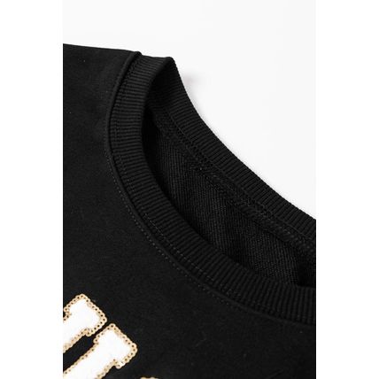 Black TOUCH DOWN Football Graphic Pullover Sweatshirt