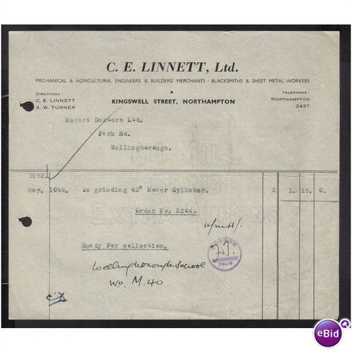 C. E. LINNETT LTD,KINGSWELL ST,NORTHAMPTON, 10MAR52