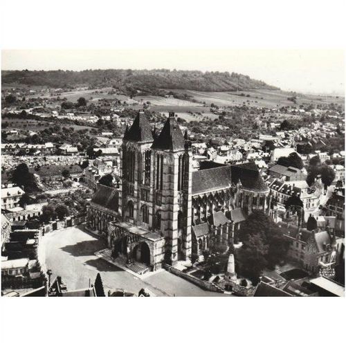 B&W Photo Postcard - En Avion Au-Dessus De #12 Noyon Oise France - Aerial View