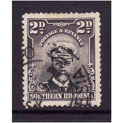 SOUTHERN RHODESIA 1924 SG 4 2d BLACK AND PURPLE GREY FINE USED