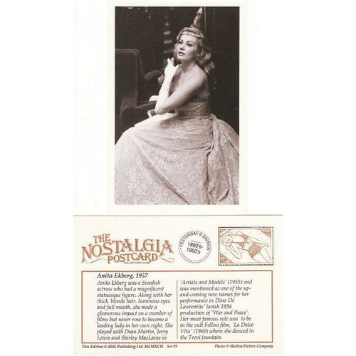 Postcard Anita Ekberg 1957 Swedish Film Star Hollywood USA Actress - Nostalgia