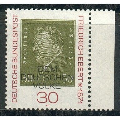 Germany 1971 - SG1568 - Birth Centenary Of Friedrich Ebert (unused)