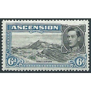 Ascension 1938 SG43 6d Black & Ultramarine Perf 13.5 Mounted Mint ... .