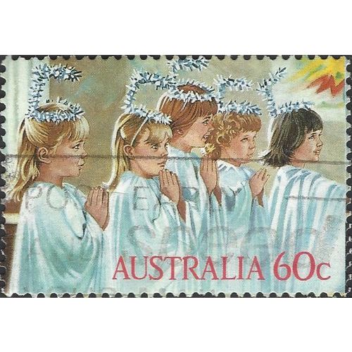 AUSTRALIA, CHRISTMAS, Nativity Play Angels, brown 1986, 60c, #4