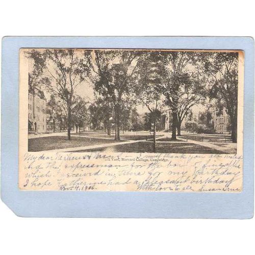 MA Cambridge Harvard Yard Harvard University Undivided Back ma_box1~421