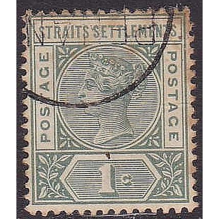 Straits Settlements 1892 Queen Victoria 1c Green [SG95] - GOOD USED