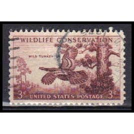 Used 1077 3c Wild Turkeys Very Fine KA5254