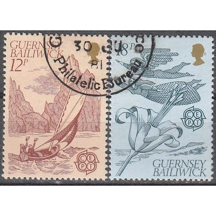 Guernsey 1981 Michel 223 - 224 O Cote (2008) 0.90 Euro Europa CEPT Folklore