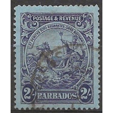 Barbados 1925 SG238 2/- Purple/Blue Fine Used .