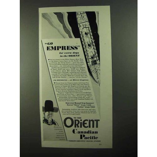 1931 Canadian Pacific Cruise Ad - Go Empress Extra Days