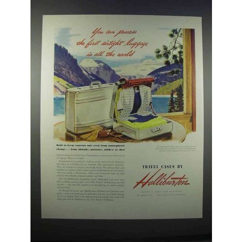 1946 Halliburton Pullman and Wardrobe Travel Cases Ad