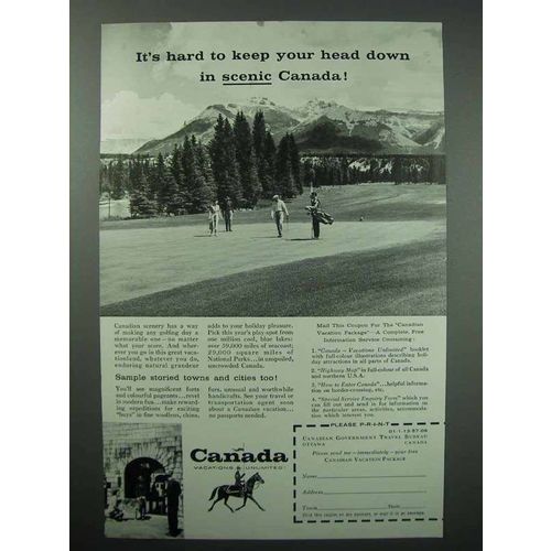1957 Canada Tourism Ad - Keep your Head Down