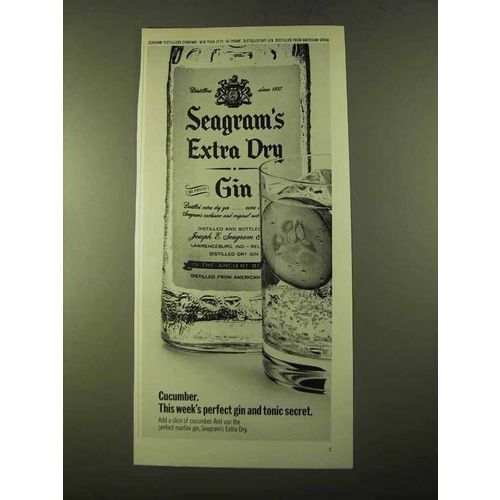 1970 Seagram's Extra Dry Gin Ad - Cucumber Secret