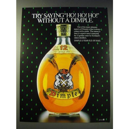 1987 Haig Dimple Scotch Ad - Try saying Ho! Ho! Ho! Without a dimple