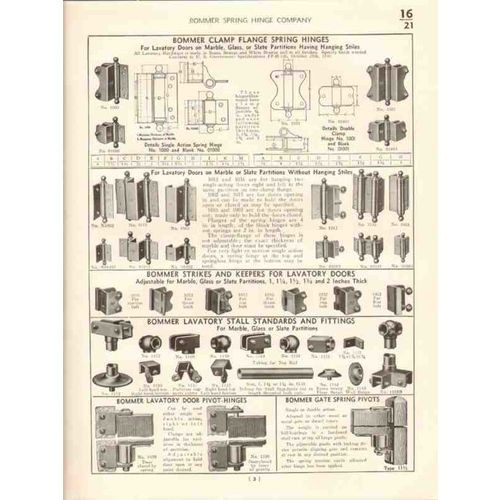 bommer spring hinge company 1941 butt floor flange vintage catalog