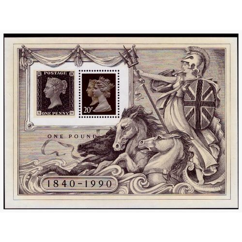 GB 1990 - 150th Anniversary of the Penny Black Minisheet - Unmounted Mint Stamps