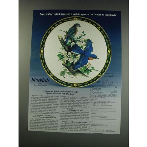 1991 The Danbury Mint Ad - Bluebirds Plate by Roger Tory Peterson