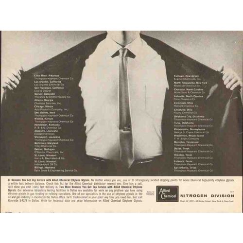 ALLIED CHEMICAL 1962 reasons top service Ethylene Glycol vintage ad