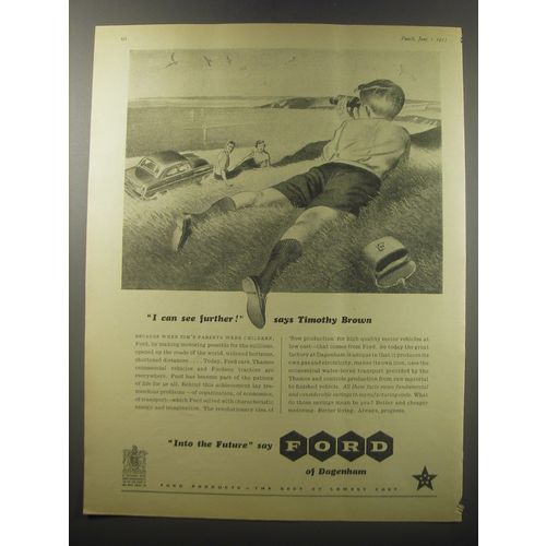 1955 Ford of Dagenham Ad - I can see further! Says Timothy Brown