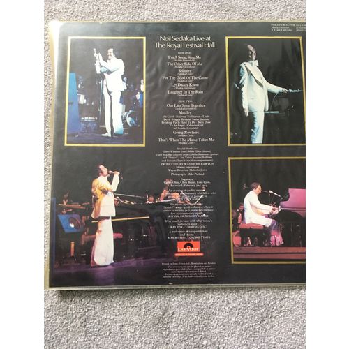 NEIL SEDAKA LIVE AT THE ROYAL FESTIVAL HALL (UK VINYL LP, 1974)
