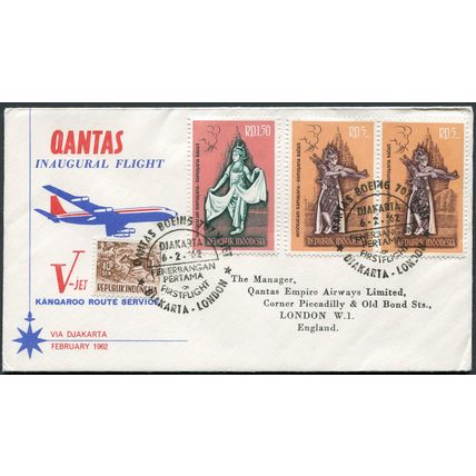 Indonesia to England 6 February 1962 Inaugural flight V-Jet Kangaroo route FFC
