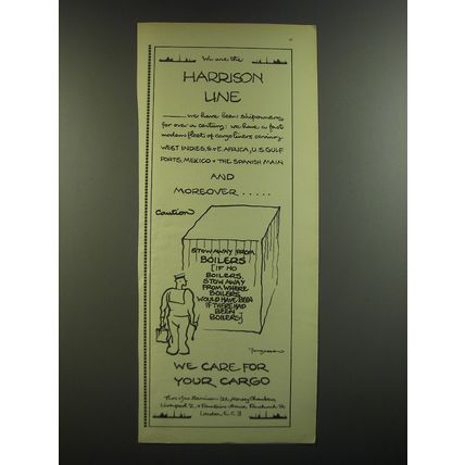 1964 Harrison Line Advertisement - cartoon by Fougasse (Kenneth Bird) - We are