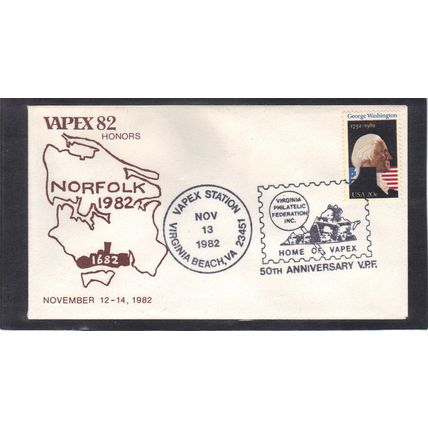 Event VAPEX 82 1952 20c George Washington (Unkn Cachet-U/A) CV00985