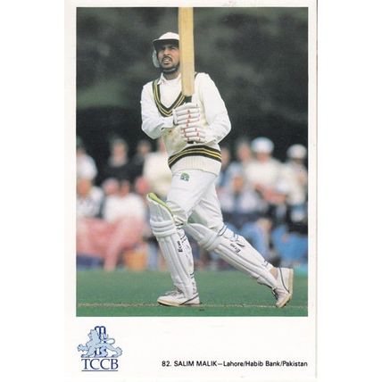 Salim Malik Habib Bank Lahore Pakistan International Cricketer Cricket Postcard