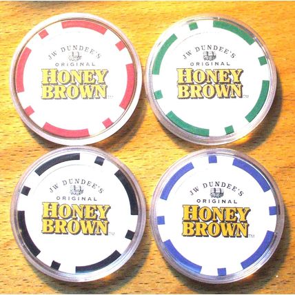 J.W. Dundee's Honey Brown Beer Poker Chip Golf Ball Marker Sample Set