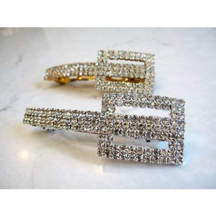 Art deco rectangle shaped crystal hair barrette clip bridal clip bridal