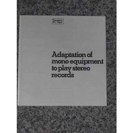 Readers Digest - This is a record booklet plus extra notes