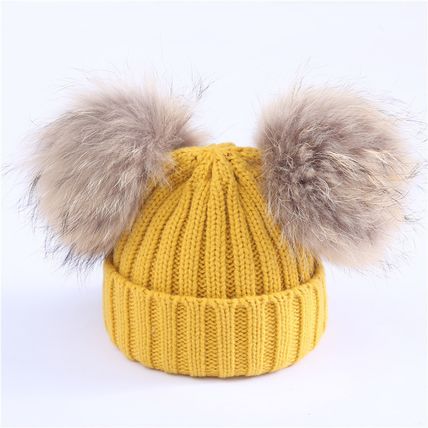 Baby Double Pom Pom Cap Beanie Hat