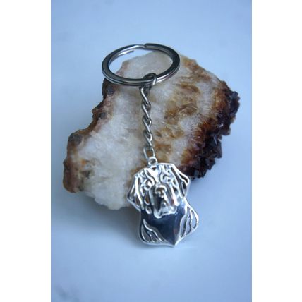 ST. BERNARD METAL KEY RING WITH KEY CHAIN & VELVET GIFT BAG