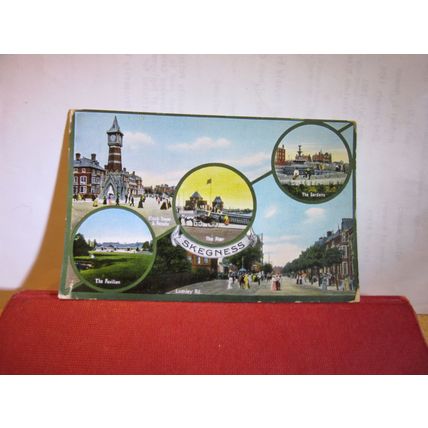 multiview, SKEGNESS, LINCOLNSHIRE used antique postcard by Jackson 1912 pm =