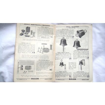 Bulgin Catalogue 1937 to 1938 Vintage Valve Television Radio, WWII WW2 Equipment