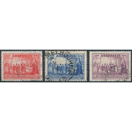 150th Anniv Foundation of New South Wales - Australia 1937 - F H - SG 193/5