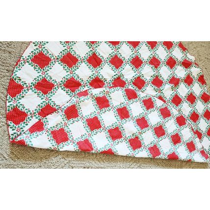 Vintage Circle Holiday Christmas Holly Mistletoe Country Style Tablecloth